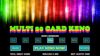 برنامه‌نما Multi 20 Card Keno عکس از صفحه