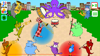 Rote Giraffe Spielt Posaune Screenshot 2
