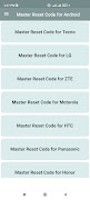 Master Reset Code for Android capture d'écran 3