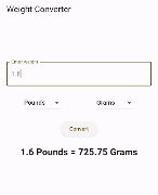 برنامه‌نما Weight Converter عکس از صفحه