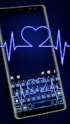 Neon Blue Heartbeat Tema Papan penulis hantaran
