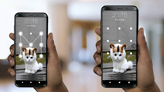 برنامه‌نما Kitty Cat Pattern Lock Screen عکس از صفحه