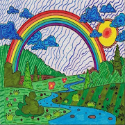 رسم المناظر الطبيعية الملصق