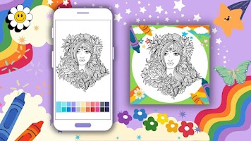 Coloring: Cutie Girl Mandala 스크린샷 2