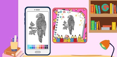 Parrot Mandala Coloring Game screenshot 1