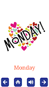 Sunday Monday Flashcards पोस्टर