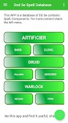 Dnd 5e Spell Database capture d'écran 1