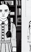 How to Draw Wednesday Addams screenshot 7