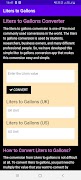 Liters to Gallons (Gal) पोस्टर