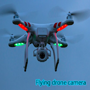 Flying drone camera poster