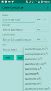 Circle Calculator -Find area,  syot layar 2