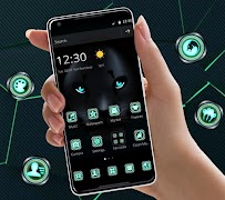 برنامه‌نما Black Tech Leopard Theme عکس از صفحه