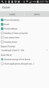 vCard Export Import(Lite) স্ক্রিনশট 2