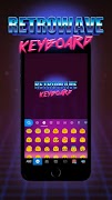 最新版、クールな Retrowave のテーマキーボード スクリーンショット 1