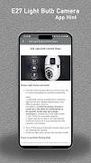 برنامه‌نما E27 Light Bulb Camera App Hint عکس از صفحه