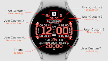 IWF AllNew DIGI II watch face captura de pantalla 1