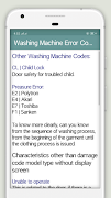 Washing Machine Error Code اسکرین شاٹ 4