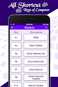 1 Schermata Computer Shortcut Keys : Softw