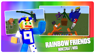 Rainbow Friends Minecraft Mod poster