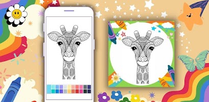 Coloring Book: Giraffe Mandala স্ক্রিনশট 1