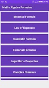 Maths: Algebra Formulas স্ক্রিনশট 1