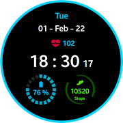 Blue Ring Watch Face स्क्रीनशॉट 6