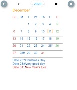 برنامه‌نما US Calendar عکس از صفحه