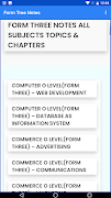 Form Three notes, all Subjects poster