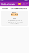 برنامه‌نما Statistics Formulas عکس از صفحه
