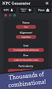 1 Schermata RPG NPC Generator - Character 