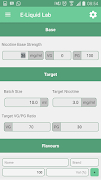 VapeLab - E-Liquid Calculator اسکرین شاٹ 1