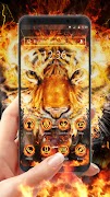 Flame Cool Tiger- APUS Launcher Free Theme โปสเตอร์
