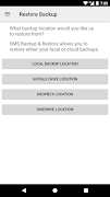 برنامه‌نما SMS Backup & Restore Pro عکس از صفحه