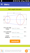 Belt length Calculator स्क्रीनशॉट 1