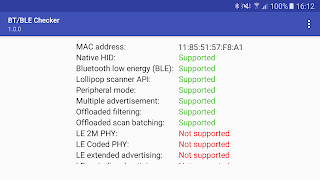 1 Schermata BT/BLE Checker