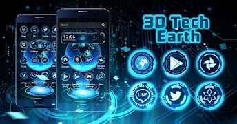 برنامه‌نما 3D Tech Earth Theme عکس از صفحه