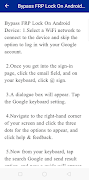 Guide for android FRP bypass Screenshot 1
