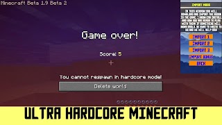 Poster Ultra Hardcore Mod Minecraft
