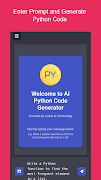 برنامه‌نما AI Python Code Generator عکس از صفحه