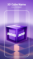 3D Cube Name & Photo Wallpaper Ekran Görüntüsü 1