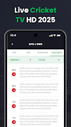 Live Cricket TV HD 2025 ภาพหน้าจอ 3
