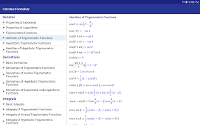 Calculus Formulary اسکرین شاٹ 7