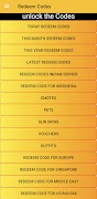 برنامه‌نما Redeem Codes عکس از صفحه