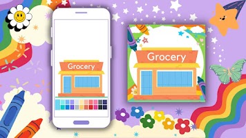 Coloring Book: Grocery Stores 포스터
