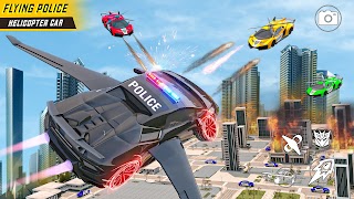 飞行警察直升机模拟器汽车改造机器人游戏 海报