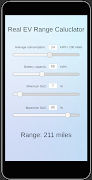 برنامه‌نما EV Practical Range Calculator عکس از صفحه