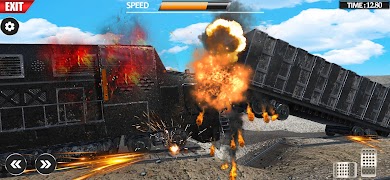 Train Vs Giant Pit Crash Games screenshot 6