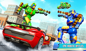 Flying Army Bus Robot Game plakat