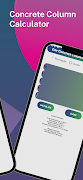 برنامه‌نما Dev Concrete Column Calculator عکس از صفحه