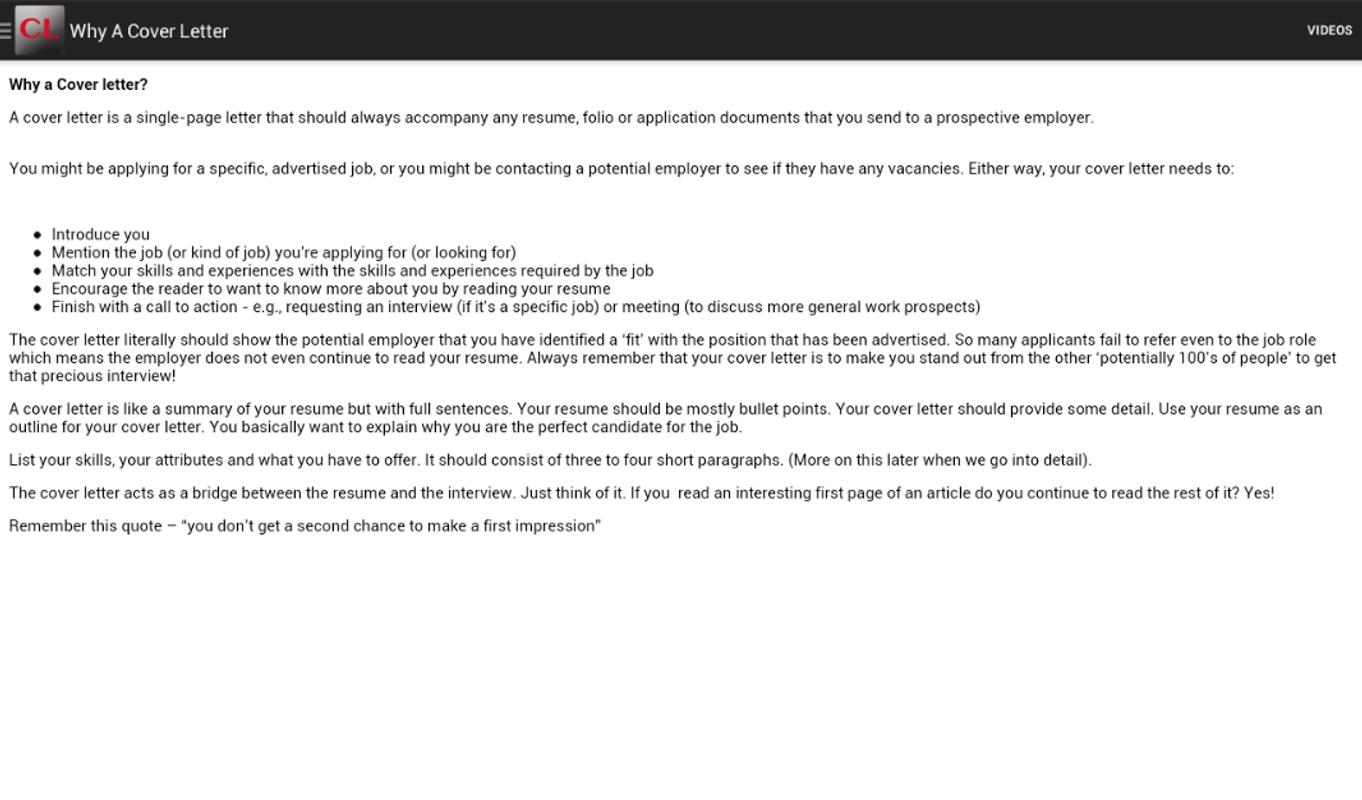 bullet points in cover letter